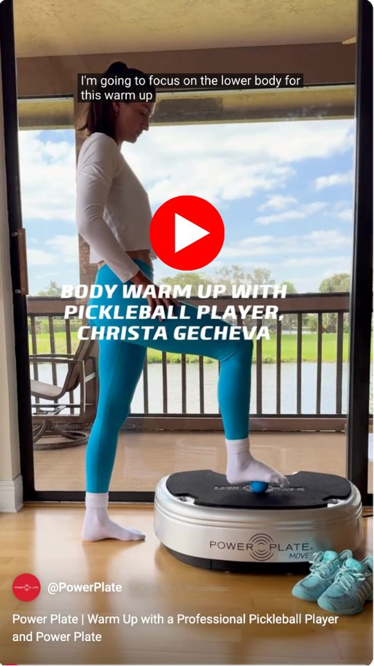 Pickleball warmup with Power Plate by professional Pickleball player