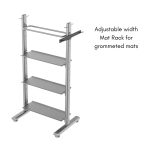 Mat rack attachment for Multi Storage rack for hanging grommeted mats - adjustable width