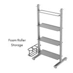 Cage attachment to hold 3 foam rollers - add to the RawX multi storage rack for clean organization of commercial fitness spaces