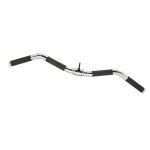 Commercial quality curl bar with 4 black knurled polyurethane grips for Western Canadian fitness facilities