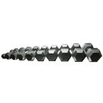 Commercial quality Rubber Hex Dumbbells in a 5- 50lb set 5 lb increments