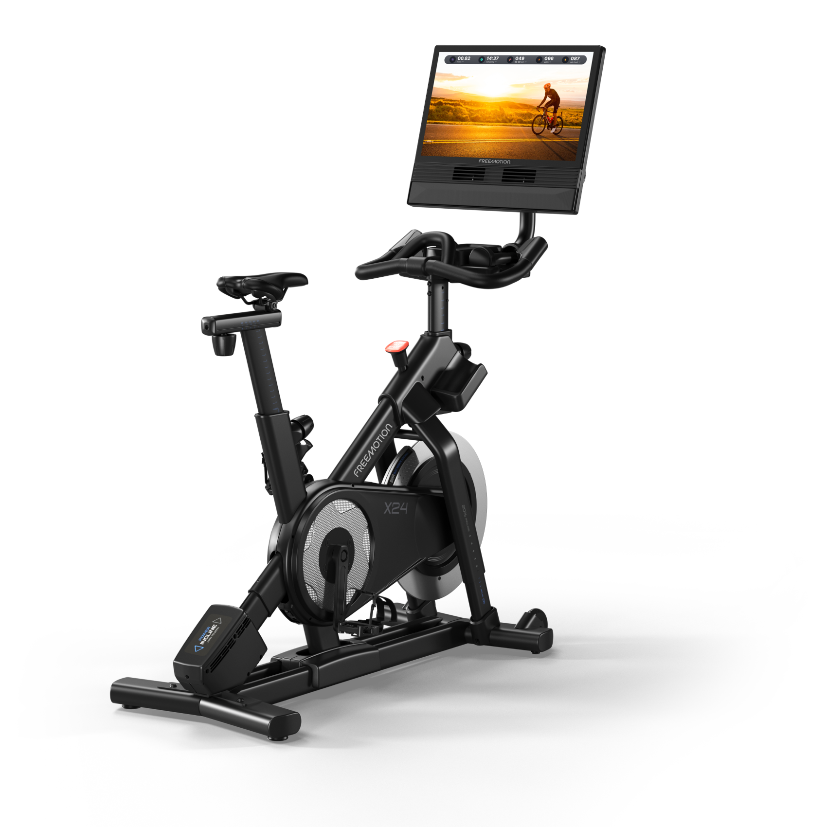 b8-CoachBike_3Q Freemotion b8 Coach bike, compact light commercial bike with iFIT connected touch screen