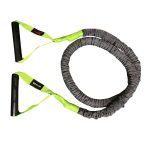 Resistance tubing with fabric sheath colour coded with handles for commercial fitness Alberta and western Canada shipping from Calgary